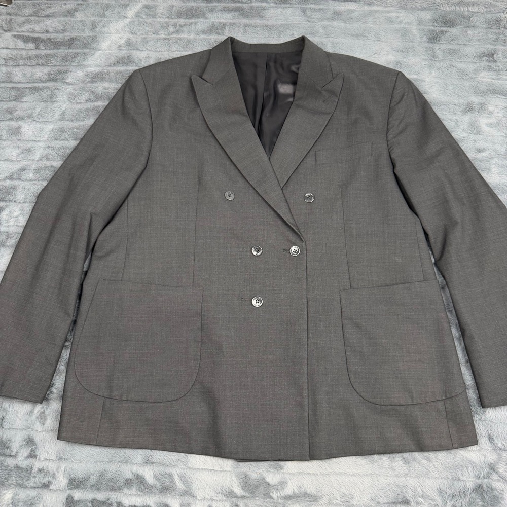 Louis Vuitton Uniforms Mens Double Breasted Wool Suit Grey Jacket 62 Pants 60